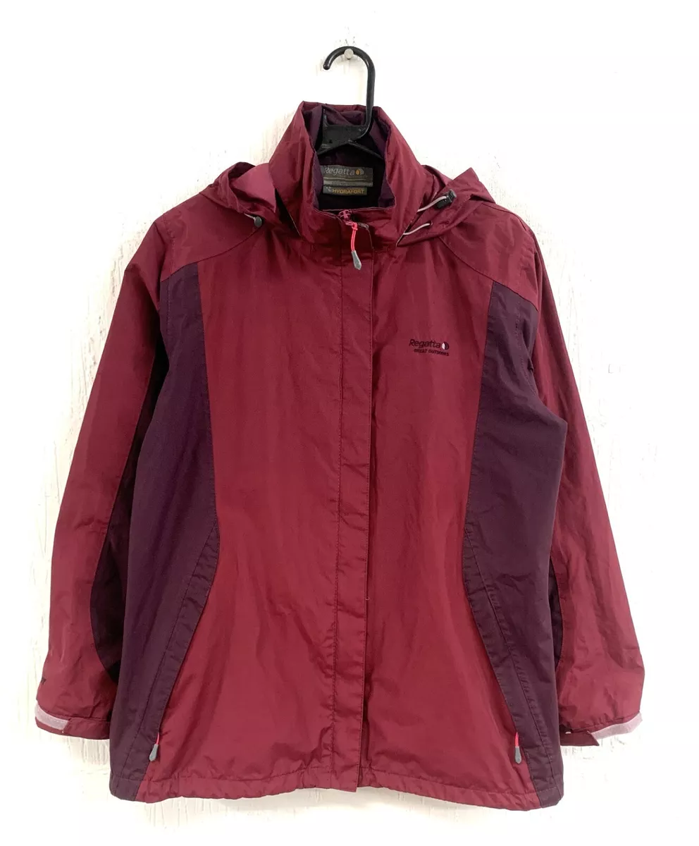 REGATTA Burgundy Hydrafort Outdoor Walking Waterproof Windproof Jacket Size 14