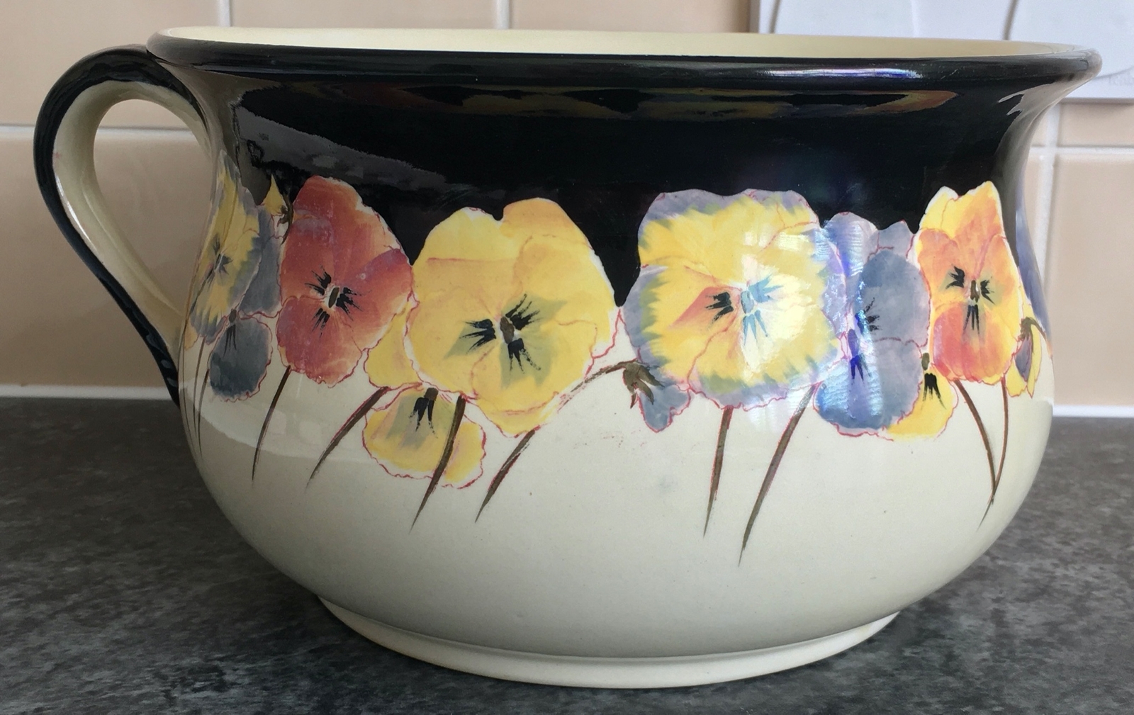 RARE 1st QUALITY art deco ROYAL DOULTON PANSY PATTERN POTTY or CHAMBER POT eBay