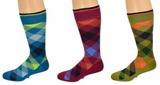 Sierra Socks Men's Dress Casual 3 Pair Pack Cotton Crew Argyle Socks
