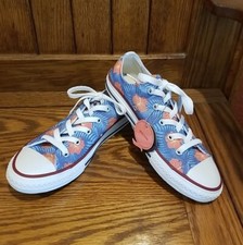 Converse Low Top Sneakers Junior Youth Girl Floral Hibiscus Shoes Size 3 NWOB