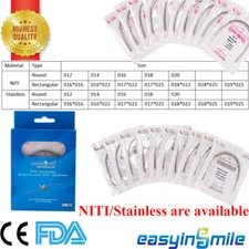 10Pk Dental Ortho Braces Stainless Steel/Niti Super Elastic Arch Wires Rectangul