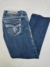 Rock Revival Sora Easy Capri Jeans Womens 30 Embellished Flap Pockets Inseam 22  