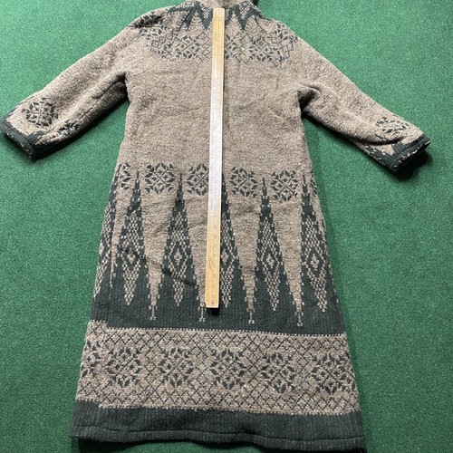 Vintage Woolrich Overcoat Unisex L Brown 90S Aztec Navajo Wool Parka Coat USA - Picture 8 of 8