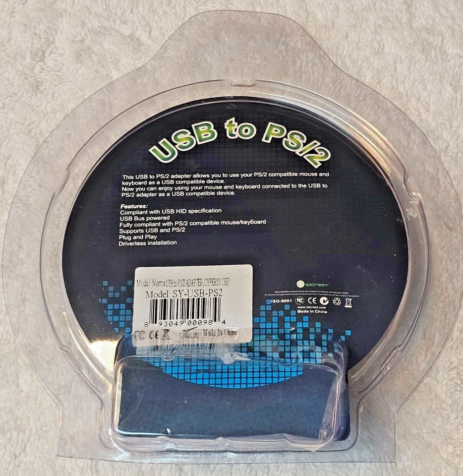 IOCREST USB to PS2 Adapter SY-USB-PS2 Cypress Chip (keyboard mouse adapter) NEW - Image 2 of 4