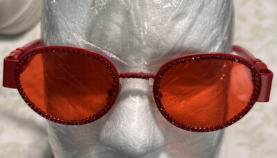 Valentino Oval Metal Frames 2185 54 20-146 Red Rhinestone  display picture 3