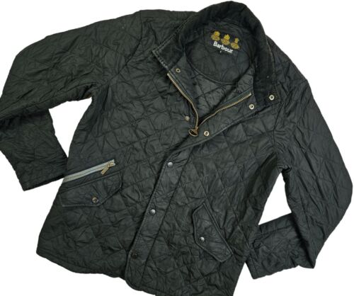 *HOT Men's BARBOUR @ CHEALSEA SPORTS QUILT CORDUROY Collar Zipper BLACK Jacket S - Picture 2 of 15