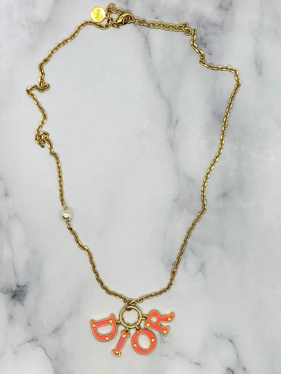DIOR GOLD LETTER NECKLACE Victoria Luxe Reworked #71 DIOR GOLD LETTER NECKLACE Victoria Luxe Reworked