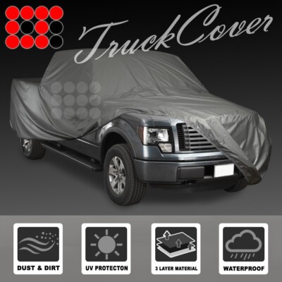 4-Layer Car Cover Soft Cotton Inlay Fit Chevy Double Cab Pickup Truck 7ft Bed