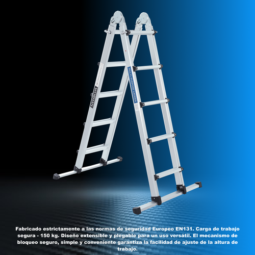 WORHAN® Escalera Aluminio Telescopica Multifuncion Multiuso Aluminio Plegable - Imagen 53 de 73