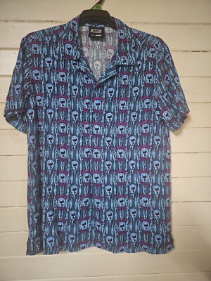 Marvel Black Panther Shirt Sleeve Button-Up Shirt (Small) Summer