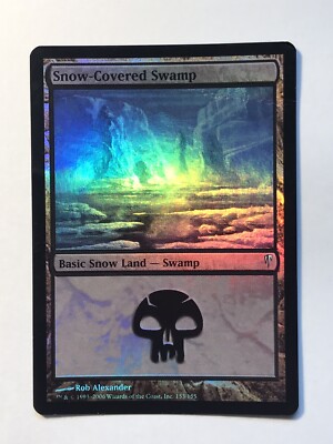 Magic the Gathering Snow Covered Swamp Cold Snap Foil Light Play