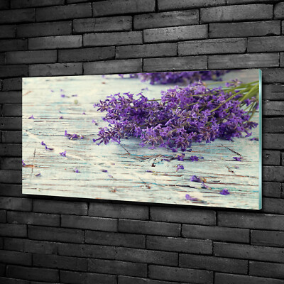 Planche De Cuisine En Verre Tulup - 60x52 Cm - Motif Lavande Dans Un Pot - Violet