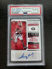 2018 Panini Contenders Draft Picks Bowl Ticket #141 Sony Michel AUTO PSA 10 GEM 