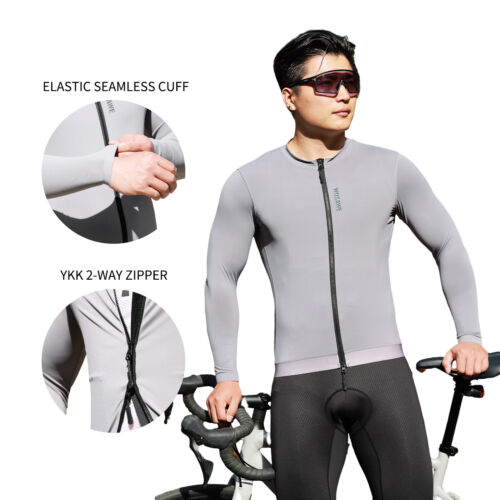 WOSAWE YKK 2-way Zipper Cycling Jerseys Men Skin-friendly Breathable Riding Tops - Picture 7 of 25