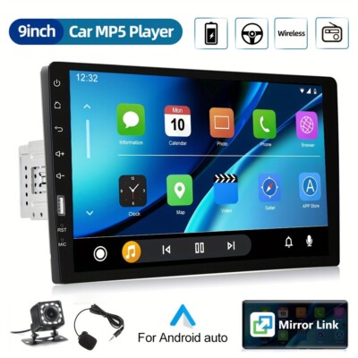 Compact MP5 Android Auto Stereo Console Wired Connection 9  Touch Panel USB/AUX