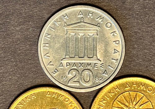 3 GREECE MIXED COIN LOT ALL DIFERENT 1982-1990 - Picture 5 of 6