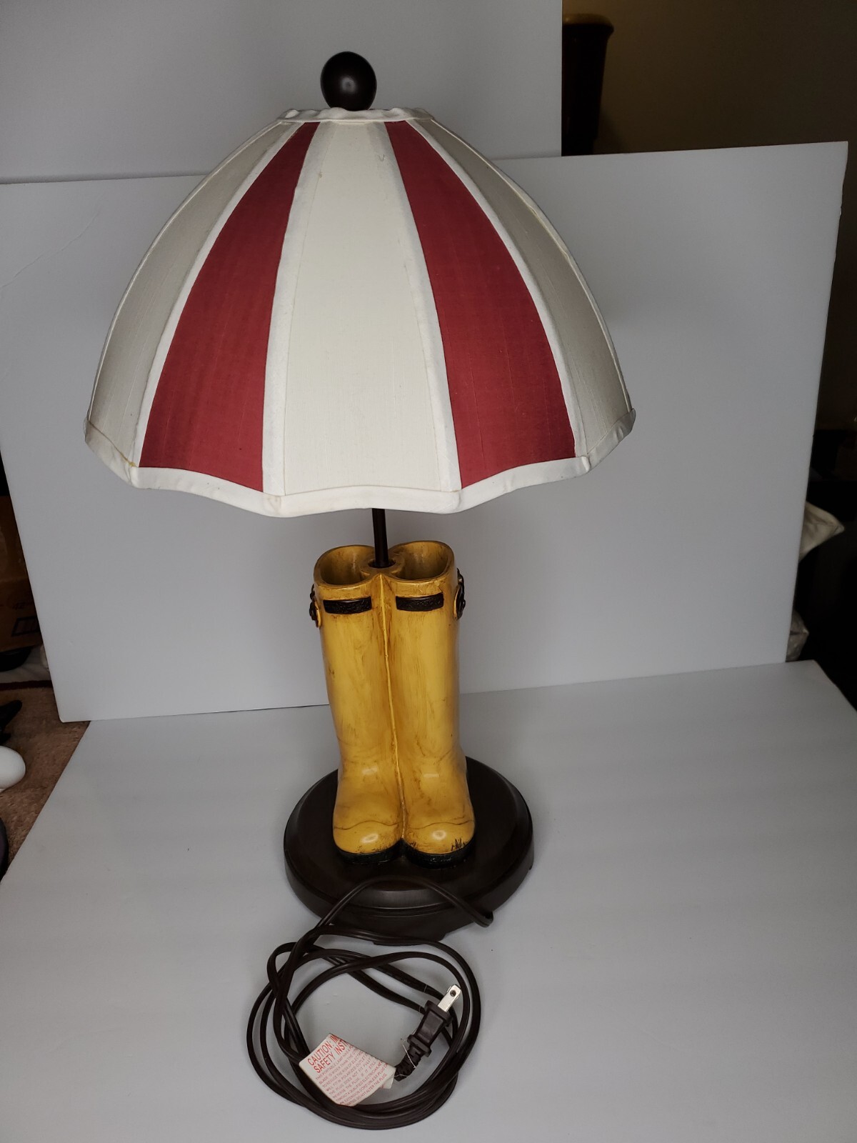 Yellow Rain Boots & Umbrella Table Lamp for Kids Bedroom 23-Inch Height  -image