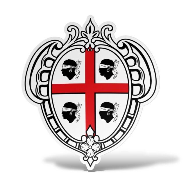 Sticker SARDEGNA Adesivo Parete Souvenir Decal Murale Bandiera Stemma Flag Sticker SARDEGNA Adesivo Parete Souvenir Decal Murale Bandiera Stemma Flag