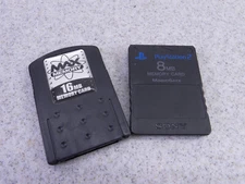 PS2 OEM 8mb memory card & Datel 16MB Max Memory Card for Sony PlayStation 2 PS2