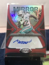 2021 Panini Certified Mirror Signatures Red SP Matt Breida #/30 Dolphins