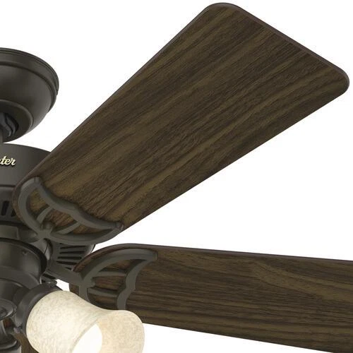 44" Small Room New Bronze Indoor LED Ceiling Fan Italian Amber Scavo Glass Light - Image 3 of 4