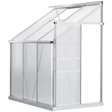 Large Walk In Greenhouse Polycarbonate Lean to Garden Shed for Plants Outdoor