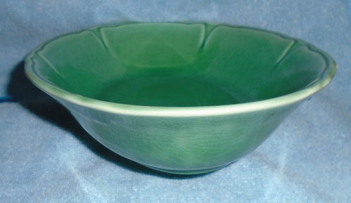 Vintage 1930's Green Petalware Oval Serving Bowl Mt Clemens Pottery Co Lot B H - Picture 5 of 11
