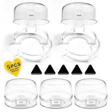 Stove Knob Safety Covers, 5Pcs Fits 90 Oven/Stove 5 Heat Alert Stickers Oven Kn