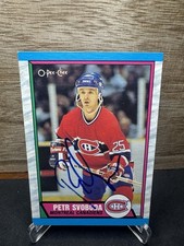 1989-90 O-Pee-Chee Petr Svoboda Montreal Canadiens #238 In-Person ON-CARD AUTO