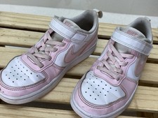 Nike Preschool Court Borough Low White/ Pink Foam Size 1 Youth Fair To Good UC