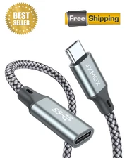 USB-C Type C Extension Cable 3/6 FT/10Gbps Male-Female 100W 5A Fast Charging PD