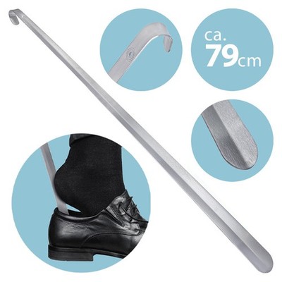 Schuhlöffel ca 79cm Edelstahl Metall Schuhanzieher Anziehhilfe extra lang stabil