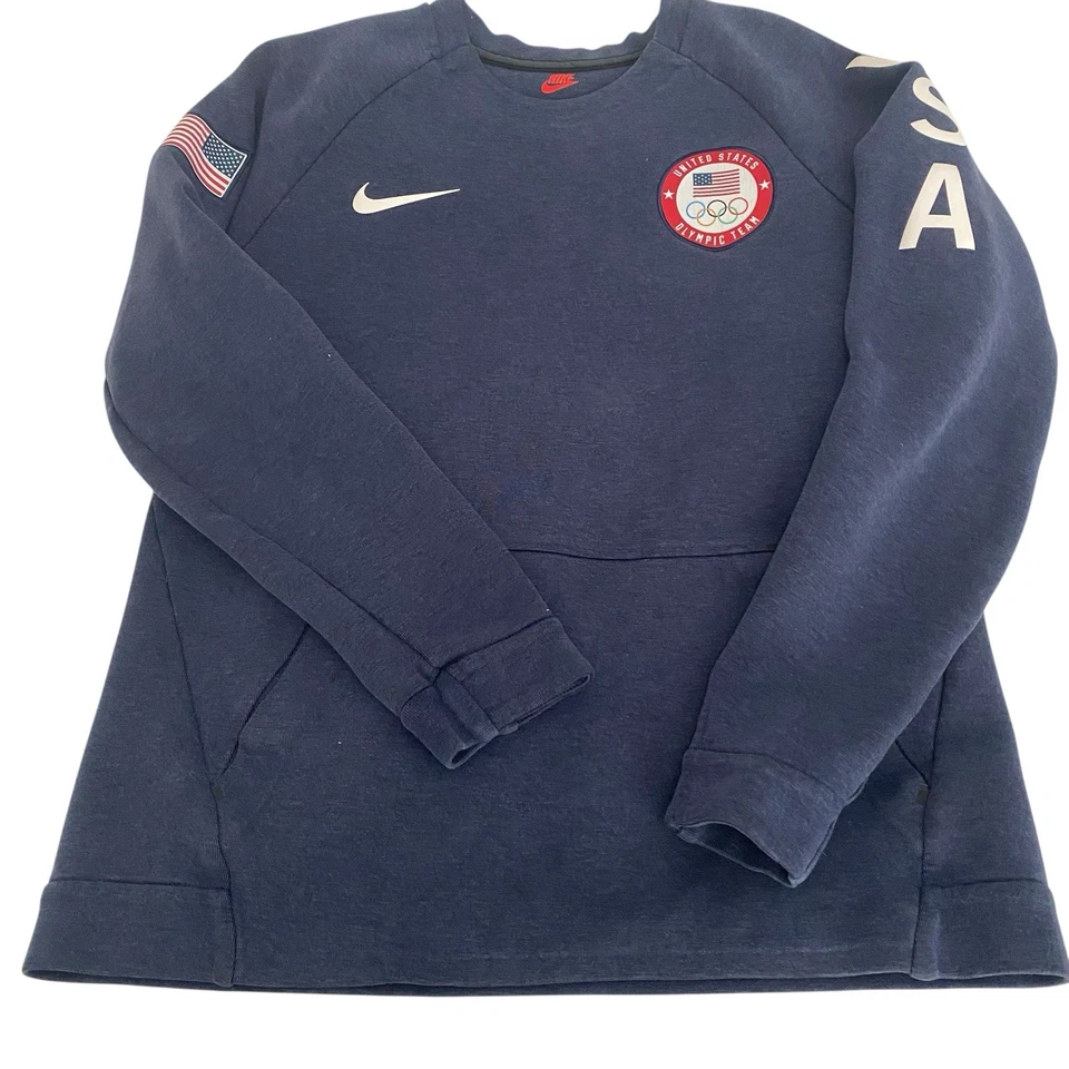 Sudadera del Equipo Olímpico de Estados Unidos para Hombres Azul Medio Nike Juegos Olímpicos de Estados Unidos Crewnec Foto 3 de 4