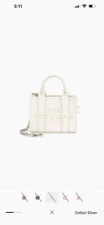 NWT Marc Jacobs The Nano Tote Charm Color Cotton hardware Silver