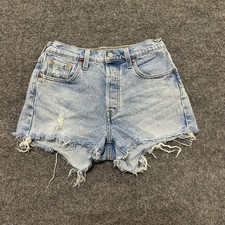 Levi's Shorts Womens Size 25 Light Wash Distressed Cut Off Denim 501 Original