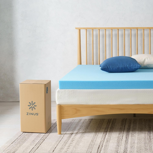 3 Inch Green Tea Cooling Gel Memory Foam Mattress Topper, Smaller, More Convenie - Picture 2 of 11