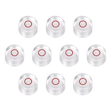 10pcs Round Bubble Level 12x7.5mm Mini Circular Bullseye Spirit Levels, White
