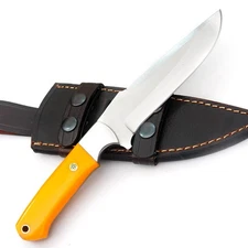 CUSTOM HANDMADE D2 KNIFE WITH RESIN HANDLE & PREMIMUM LEATHER SHEATH TB26