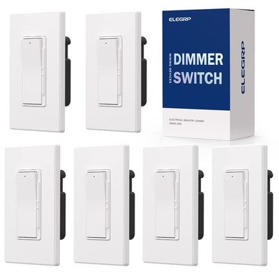Digital Dimmer Switch 300W LED 600W Incandescent Single Pole White 6 Pack ELEGRP