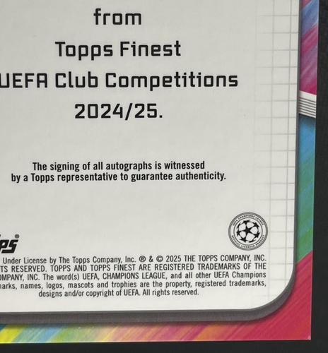 Randal Kolo Muani 2024-25 Topps Finest UEFA Autograph #BA-RK Juventus - Afbeelding 17 van 20