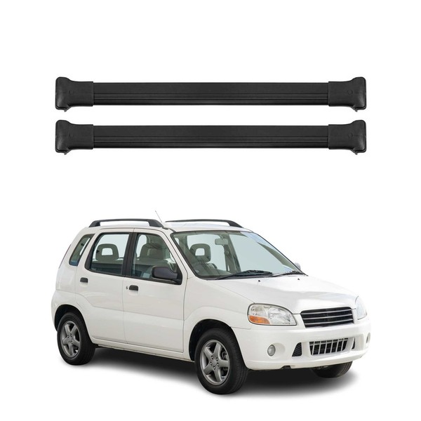 DachträGer GrundtäGer FüR Suzuki Ignis Mk1 2000-2008 5-TüR 75Kg Alu Schwarz 2X-image