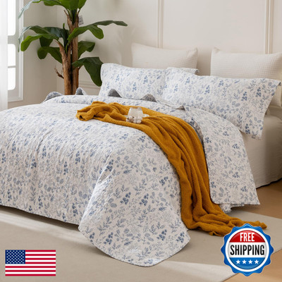Sanracie 100 Cotton Bedspread Sets Queen Size90X98 Shabby Vintage Chic White