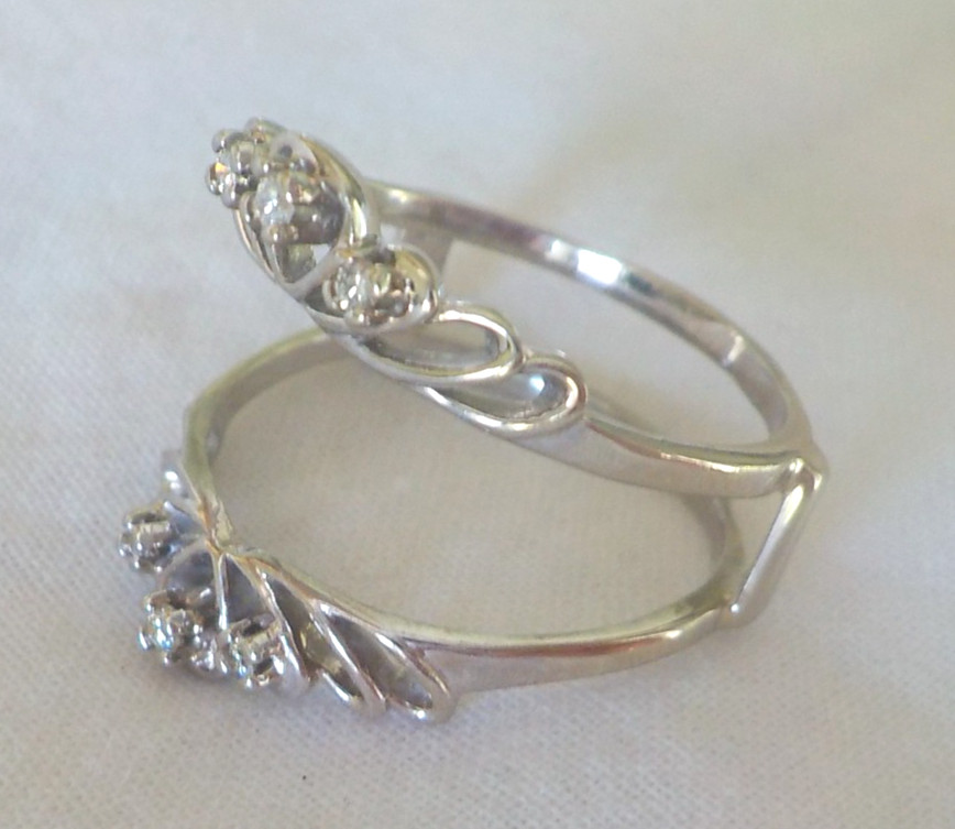 Solid 14K White Gold Split Shank Diamond Ring Jac… - image 7