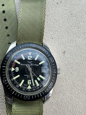 Vintage American Heritage Swiss Diver tachometer manual wind men's watch