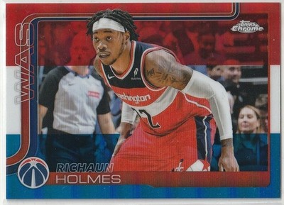 2025-2026 Topps NBA Chrome RICHAUN HOLMES Washington Wizards Red/White/Blue