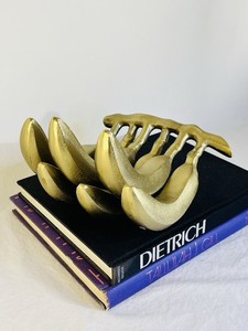 Banana Sculpture in Brushed Gold Metal Banana Bunch