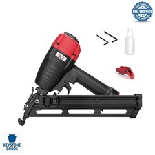 15-Gauge Angled Finish Nailer - Heavy Duty, Adjustable Depth, Anti-Dryfire