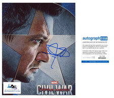 JEREMY RENNER AUTOGRAPH SIGNED 8x10 PHOTO MARVEL AVENGERS HAWKEYE ACOA