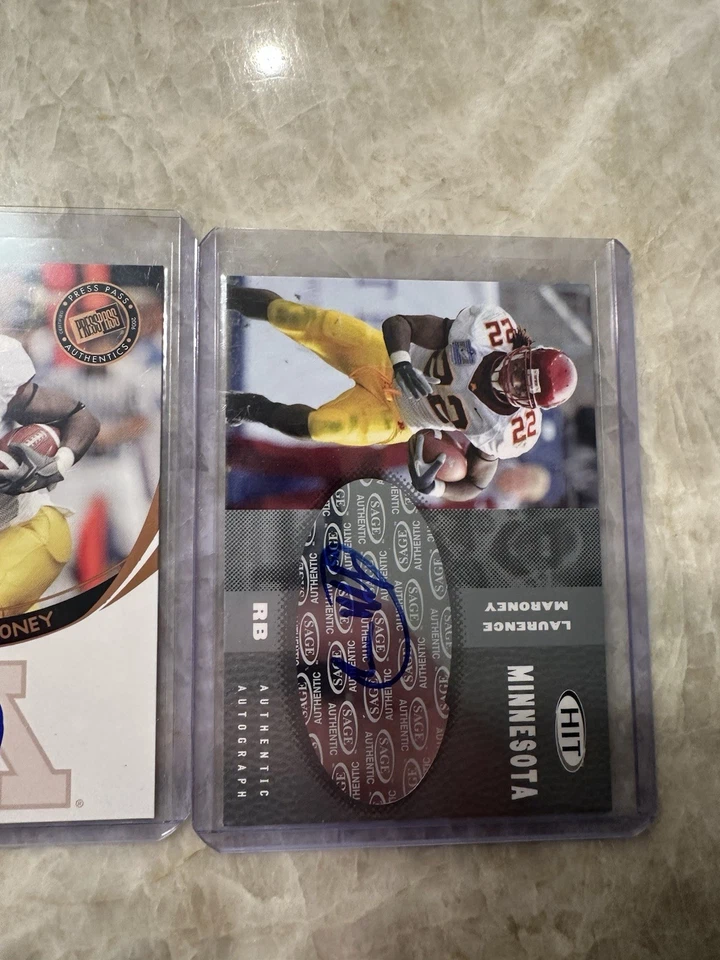 2 Lot 2006 SAGE Hit Press Pass Auto Silver Laurence Maroney #A22 Rookie RC - Image 3 of 4