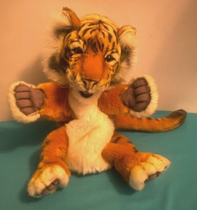 Hansa Tiger Hand Puppet Full Body Doll Real Looking Plush Learning Animal 2015